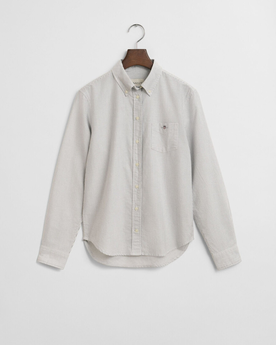 camisa oxford clásica de rayas de corte regular - azul clásico