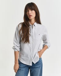 camisa oxford clásica de rayas de corte regular - azul clásico