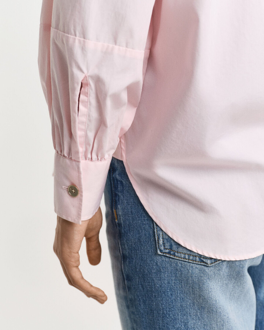 camisa de corte relajado con mangas voluminosas - salmón