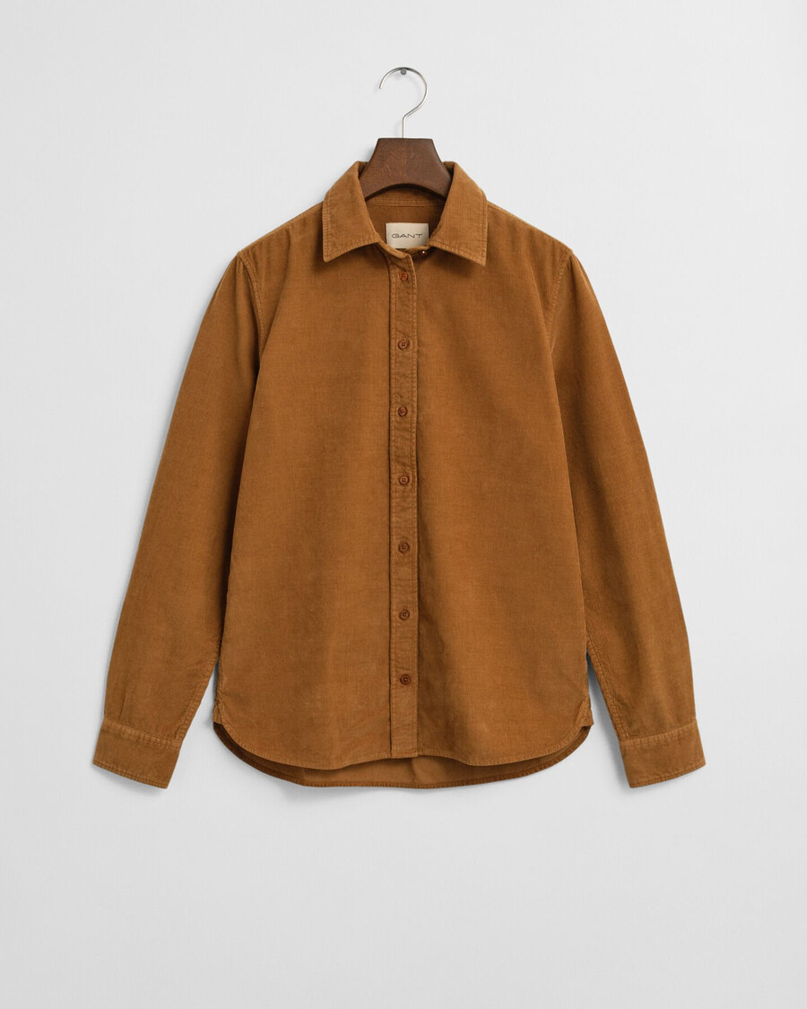 camisa de pana de corte regular - marrón whisky