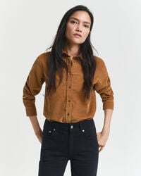 camisa de pana de corte regular - marrón whisky