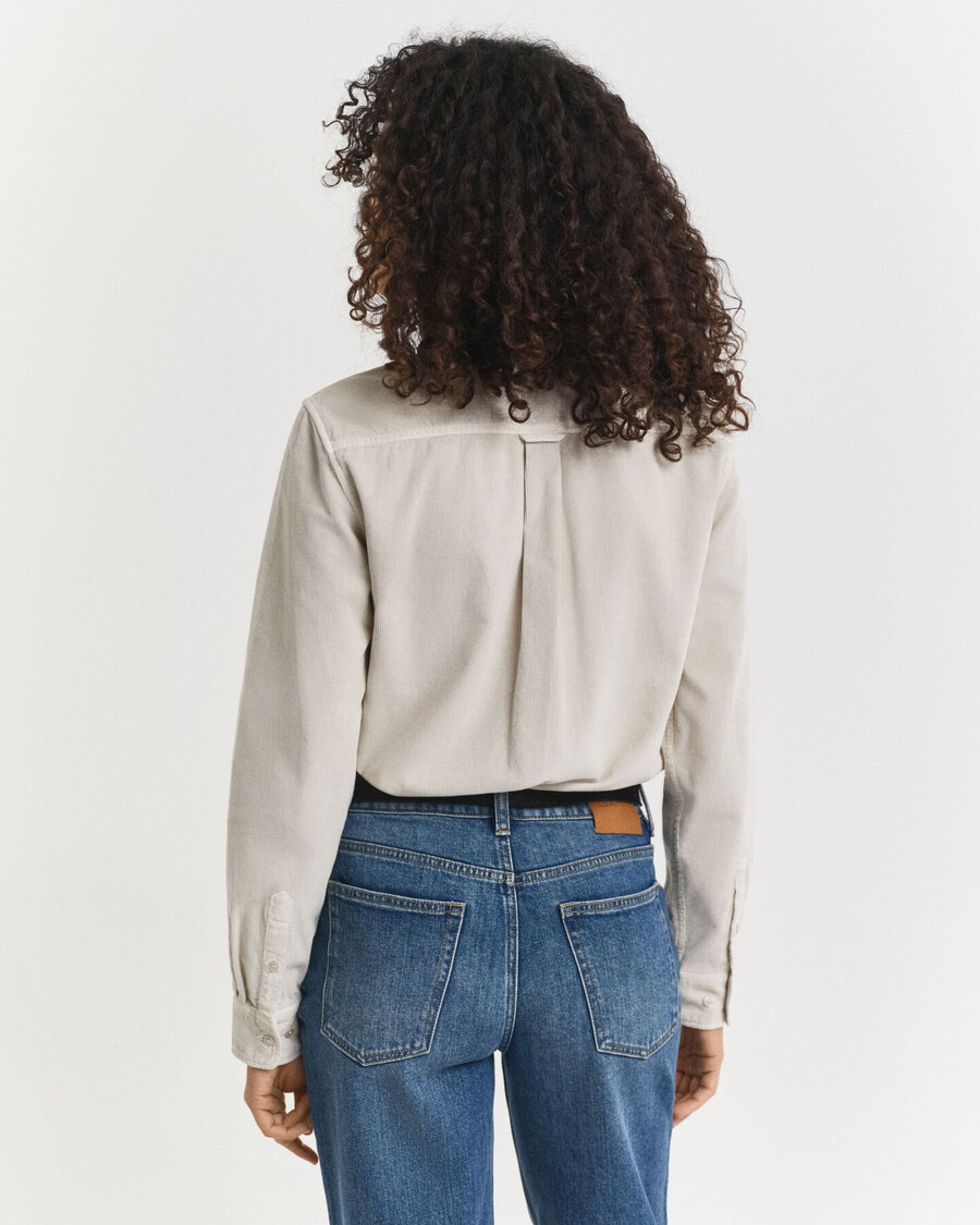 camisa de pana de corte regular - masilla
