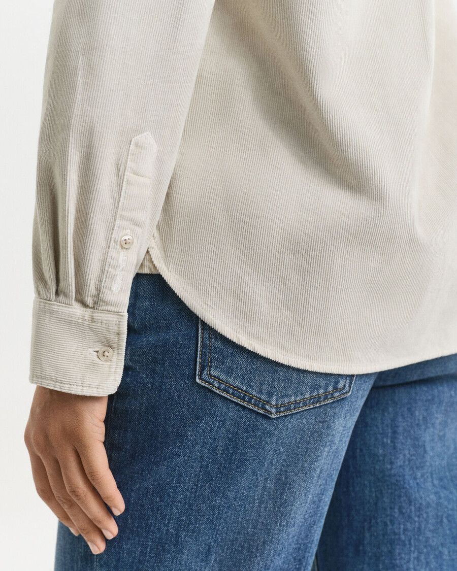 camisa de pana de corte regular - masilla