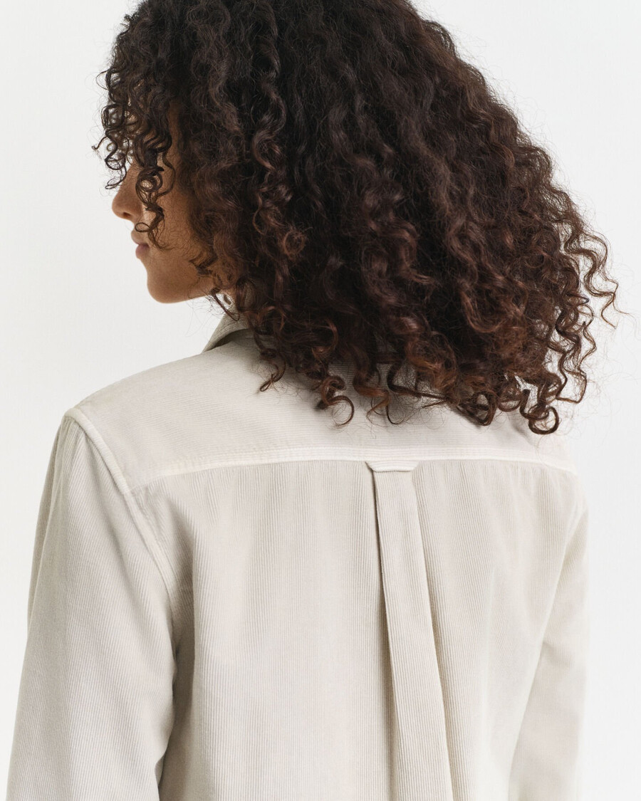 camisa de pana de corte regular - masilla