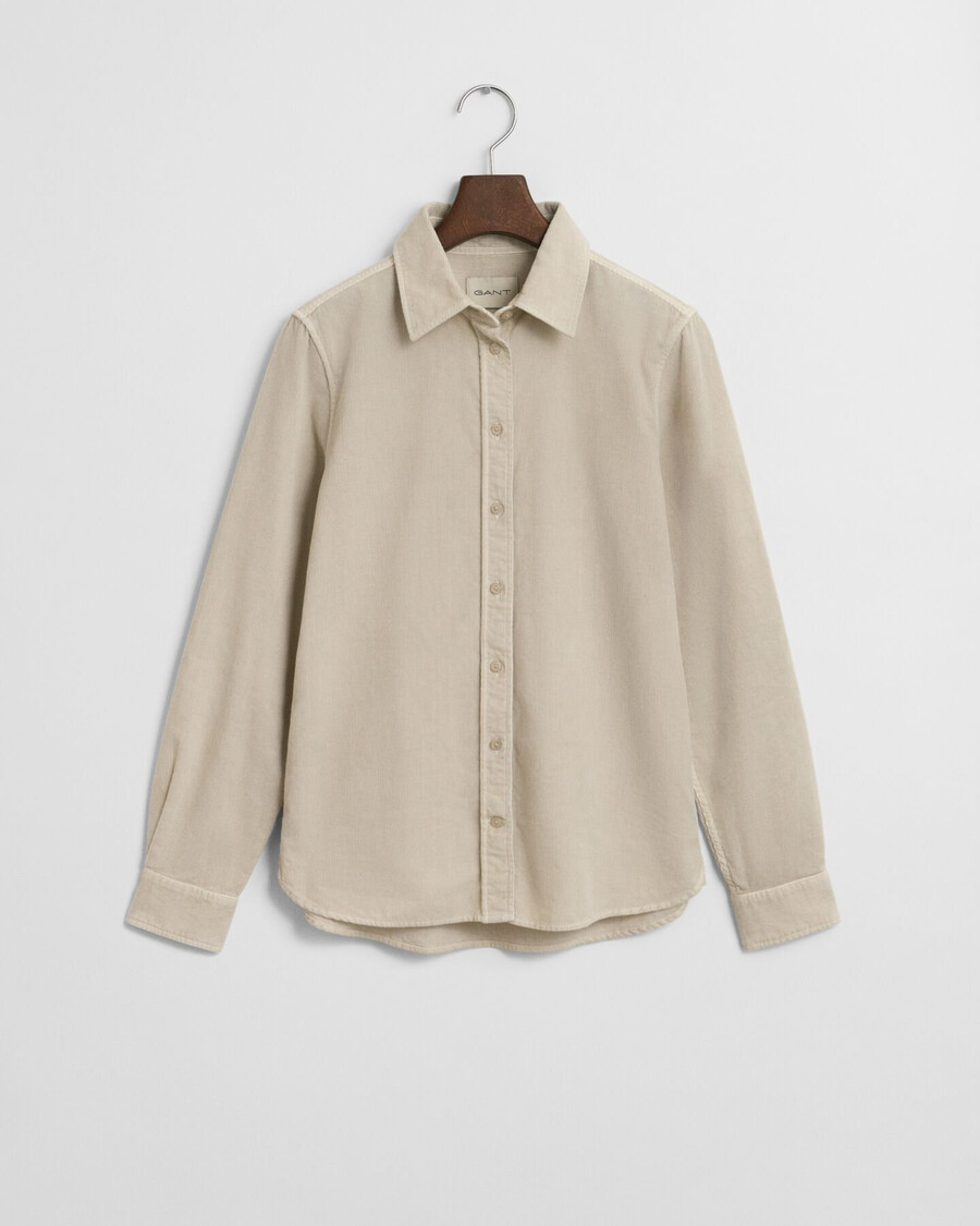 camisa de pana de corte regular - masilla