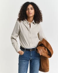 camisa de pana de corte regular - masilla