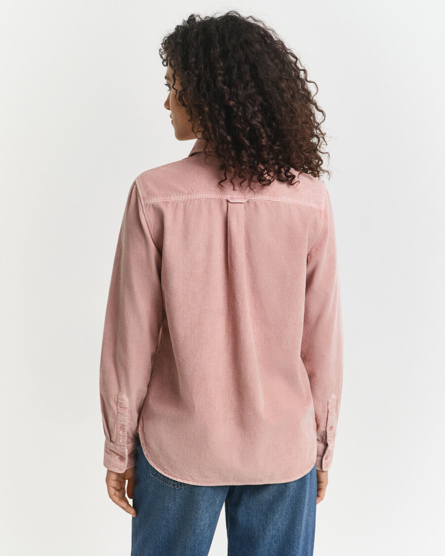 camisa de pana de corte regular - rosa empolvado