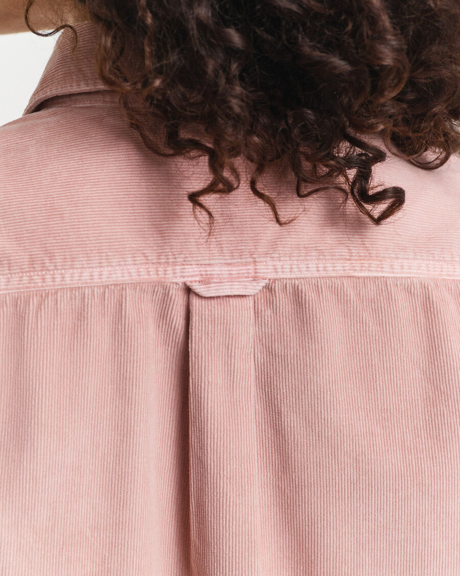 camisa de pana de corte regular - rosa empolvado