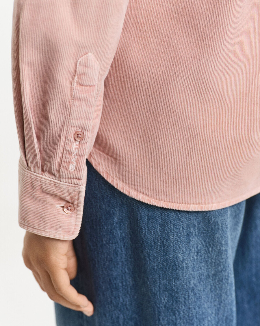 camisa de pana de corte regular - rosa empolvado