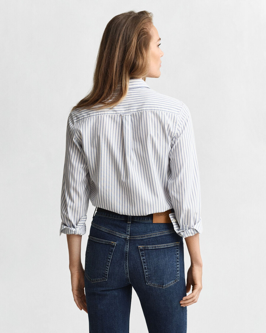 camisa de popelina a rayas de corte regular - cáscara de huevo