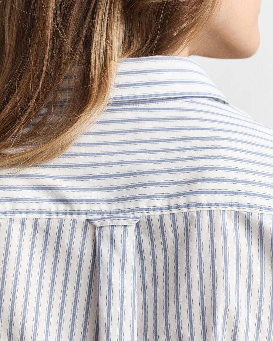 camisa de popelina a rayas de corte regular - cáscara de huevo