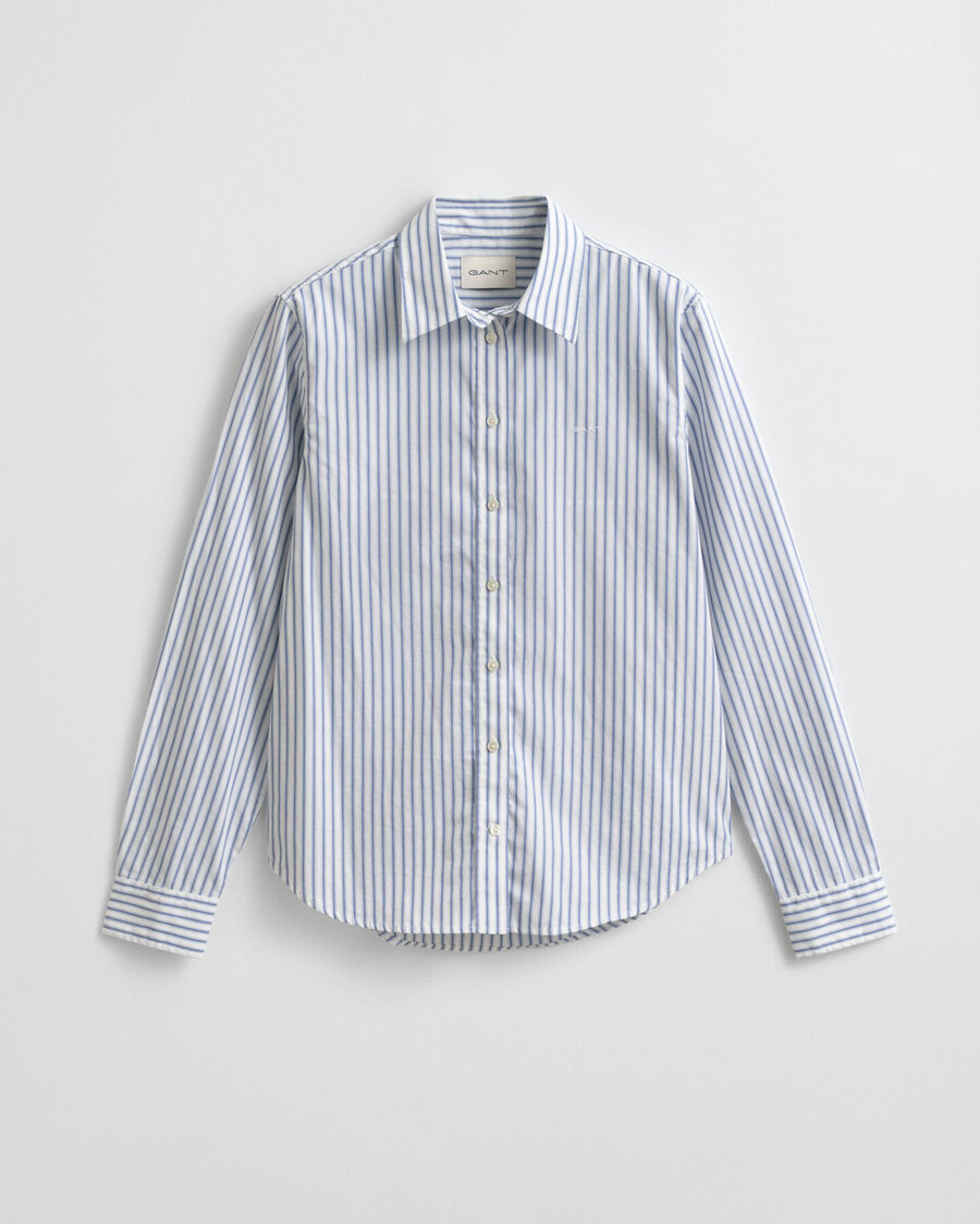 camisa de popelina a rayas de corte regular - cáscara de huevo