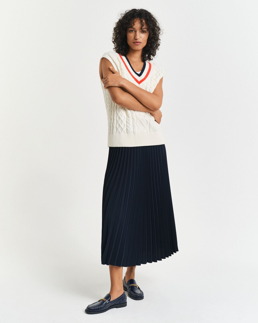 falda plisada midi - azul noche
