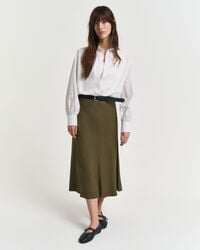 falda midi fluida - verde musgo