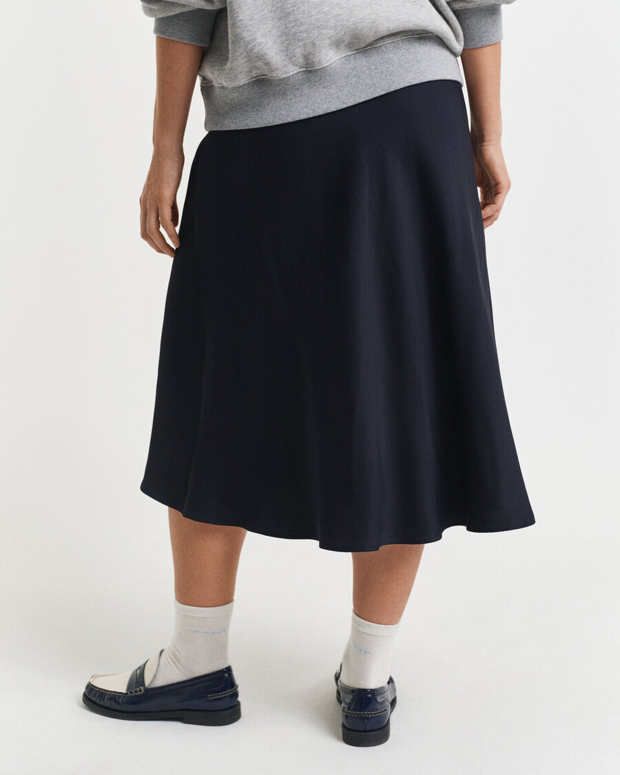 falda midi fluida - azul noche