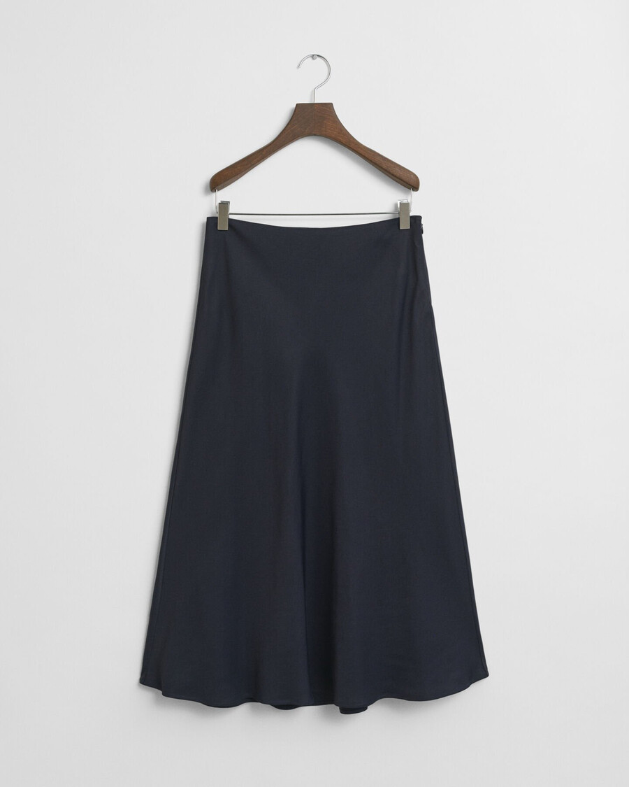 falda midi fluida - azul noche