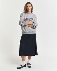 falda midi fluida - azul noche