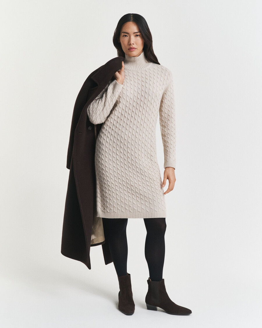 vestido de punto trenzado - seed melange