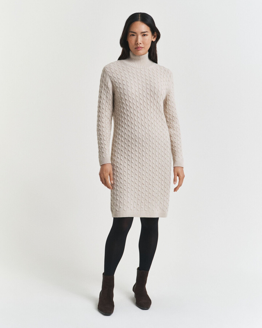 vestido de punto trenzado - seed melange