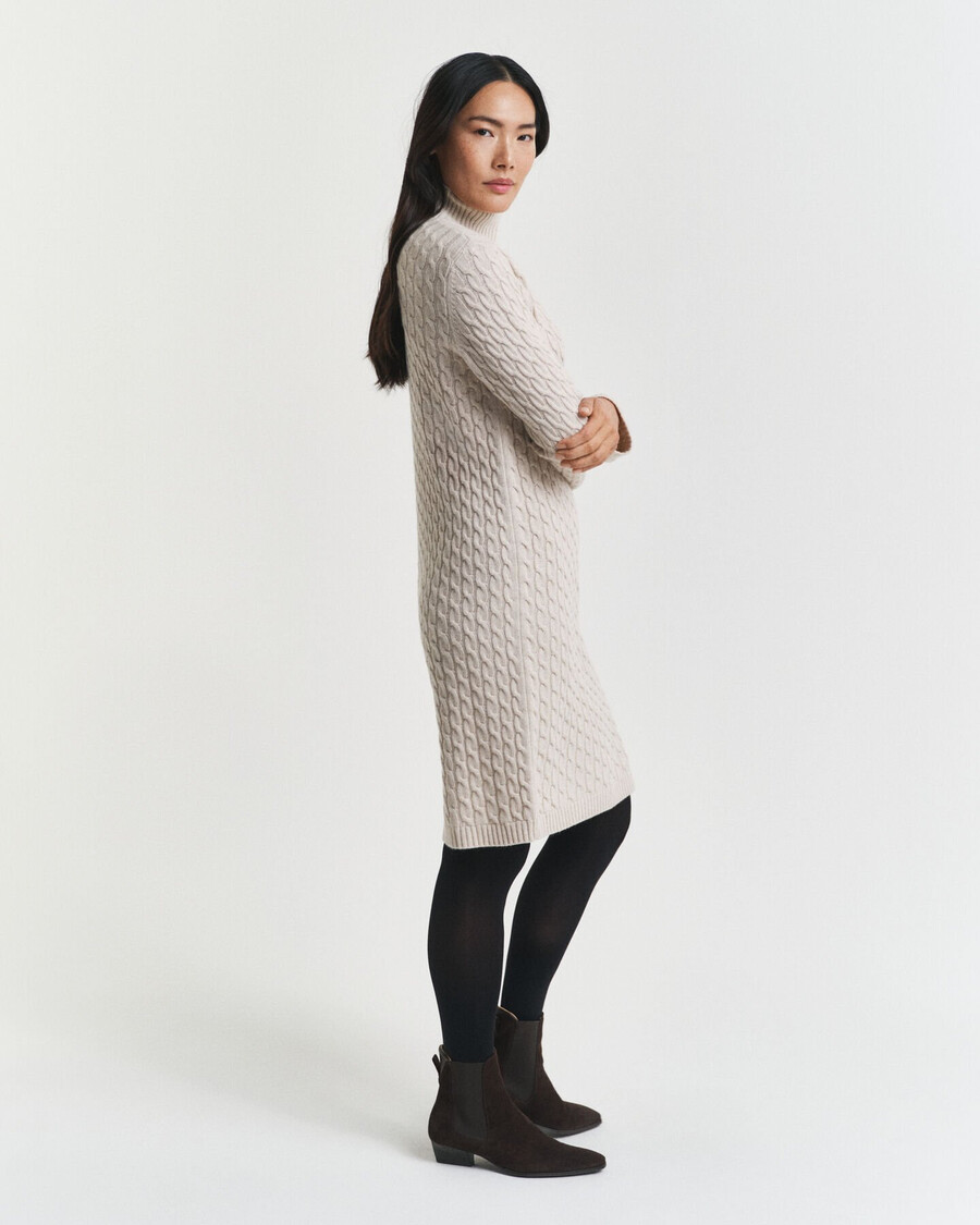 vestido de punto trenzado - seed melange