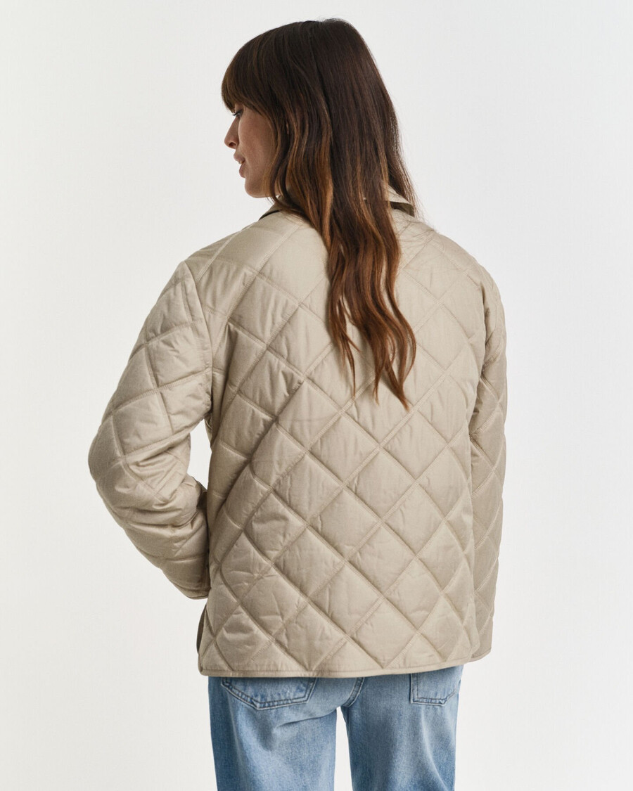 chaqueta acolchada con cuello - beige hormigón