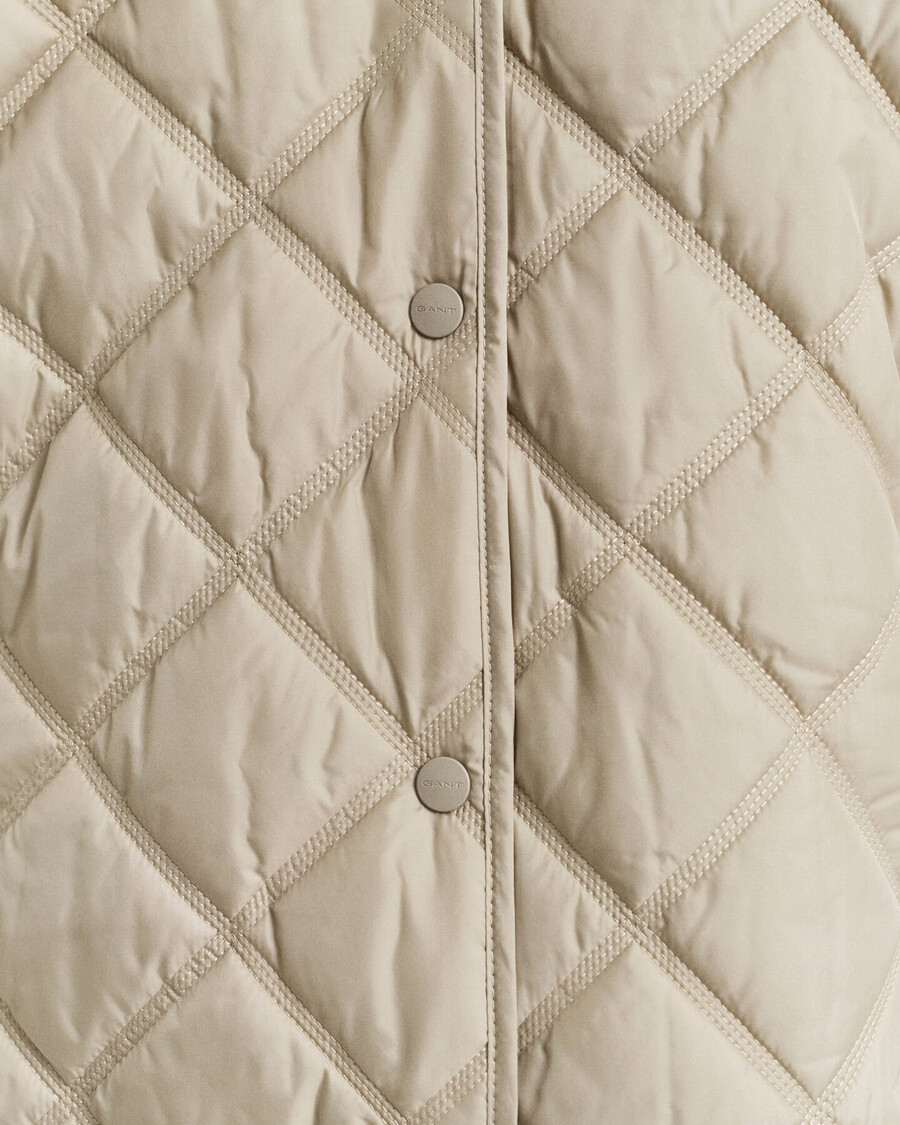 chaqueta acolchada con cuello - beige hormigón