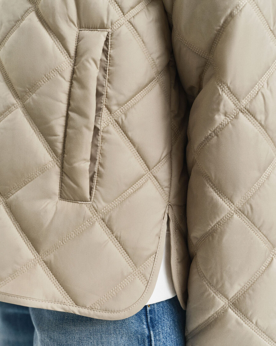 chaqueta acolchada con cuello - beige hormigón