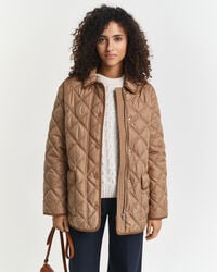 chaqueta acolchada con ribete de pana - caqui cálido