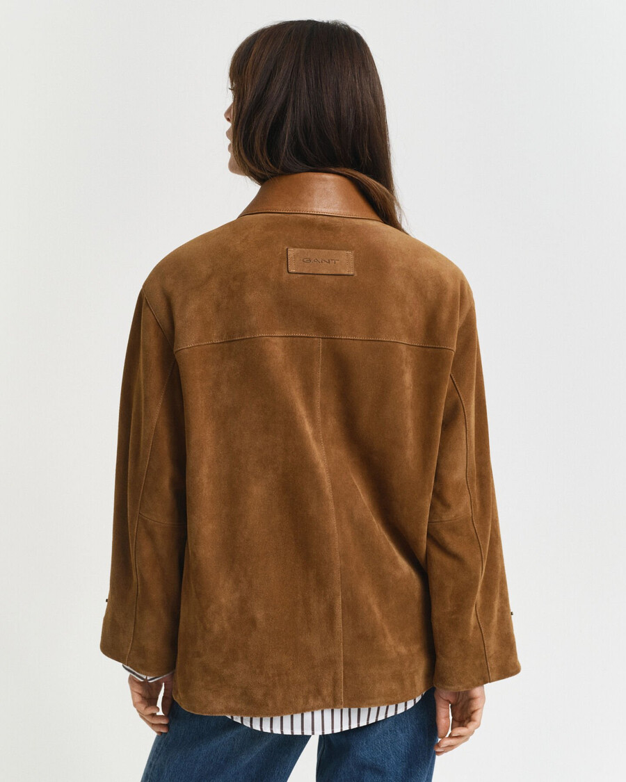 chaqueta de ante estilo granero - coñac