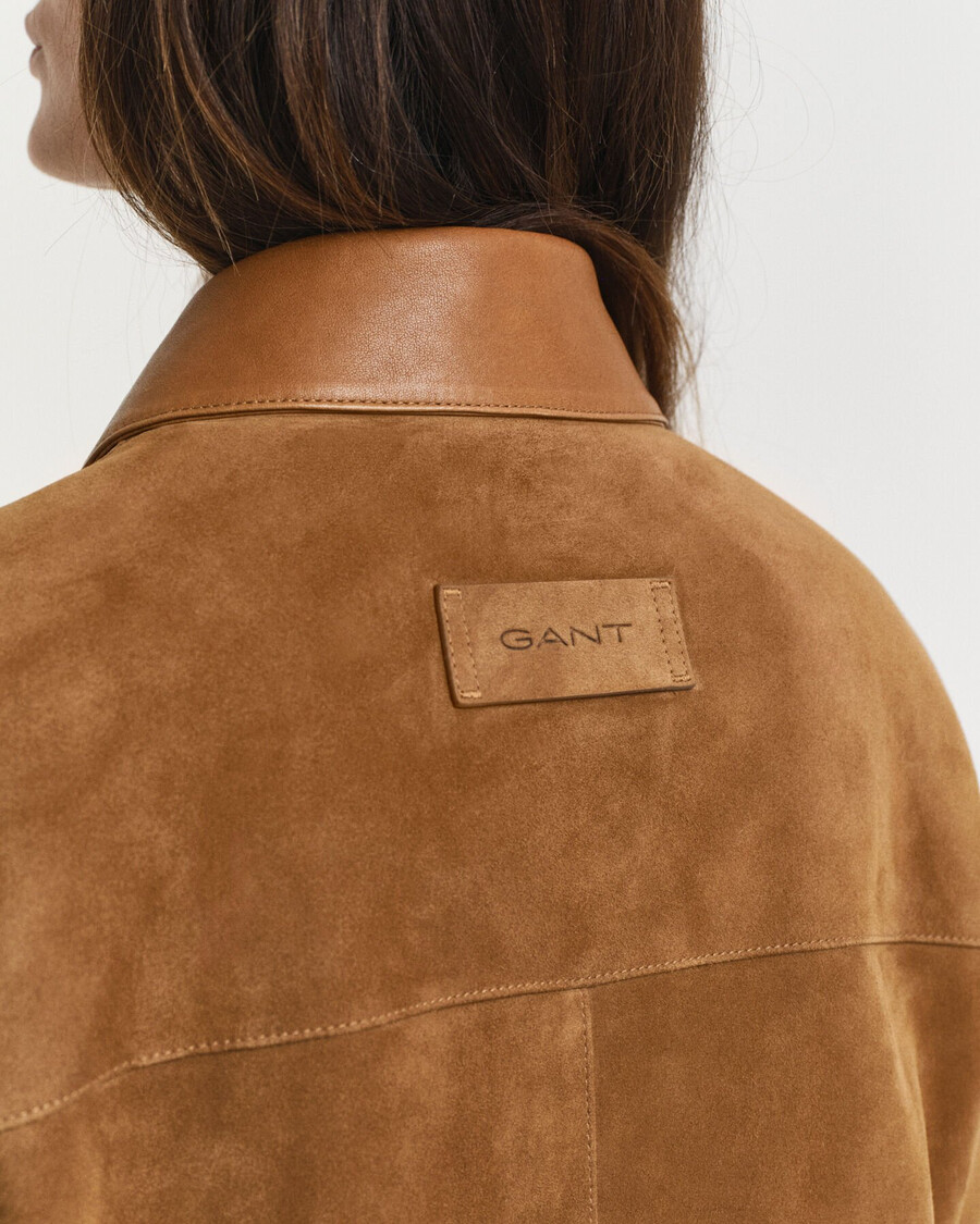 chaqueta de ante estilo granero - coñac