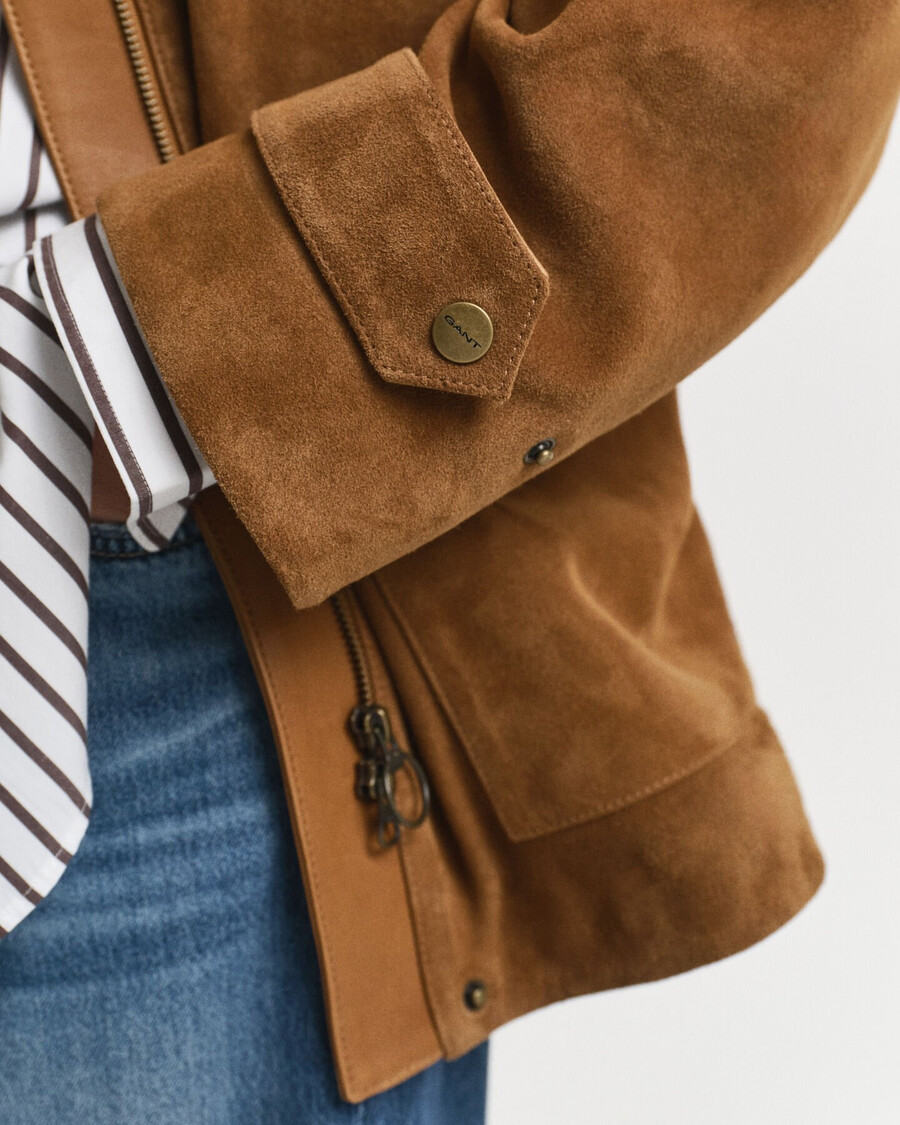chaqueta de ante estilo granero - coñac