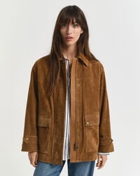 chaqueta de ante estilo granero - coñac