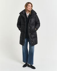 abrigo de plumas de corte holgado - negro