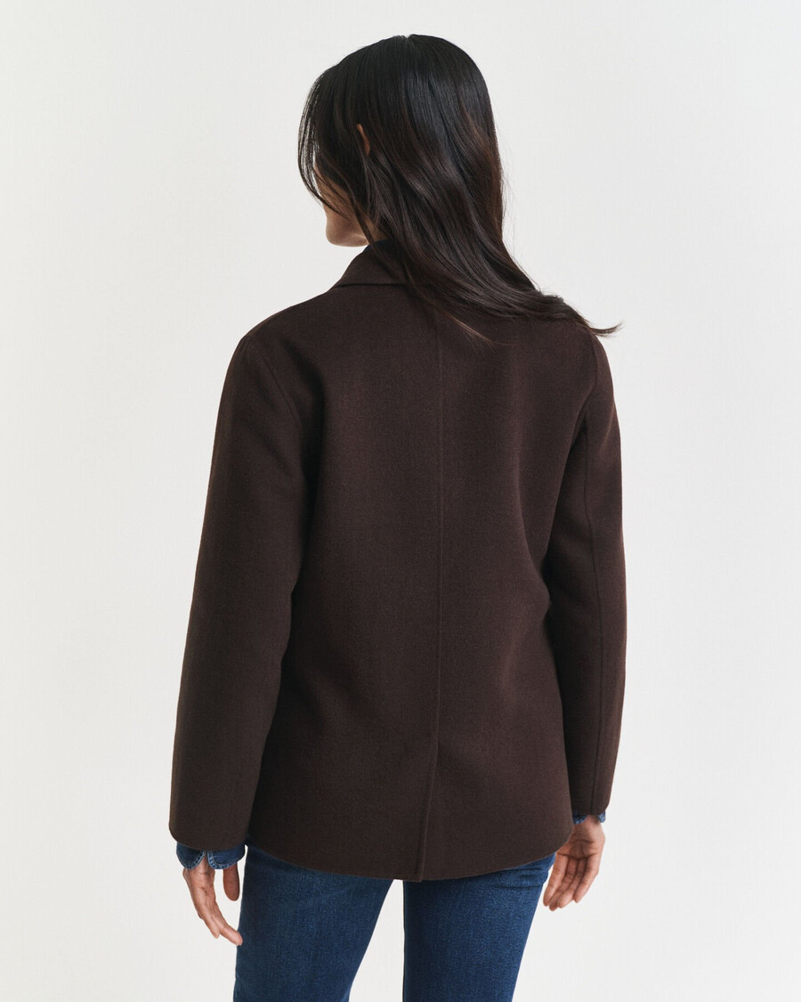 blazer club de corte regular cosido a mano - marrón oscuro
