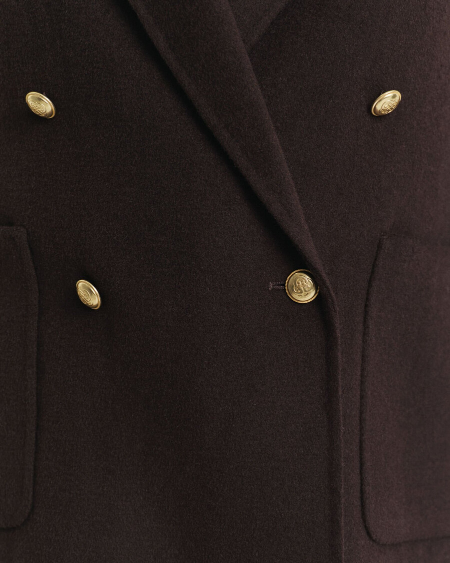blazer club de corte regular cosido a mano - marrón oscuro