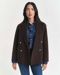 blazer club de corte regular cosido a mano - marrón oscuro