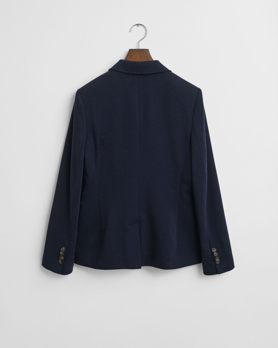 blazer de piqué de corte entallado - azul noche