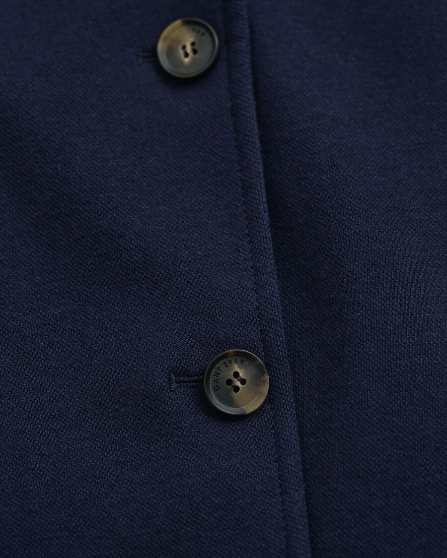 blazer de piqué de corte entallado - azul noche