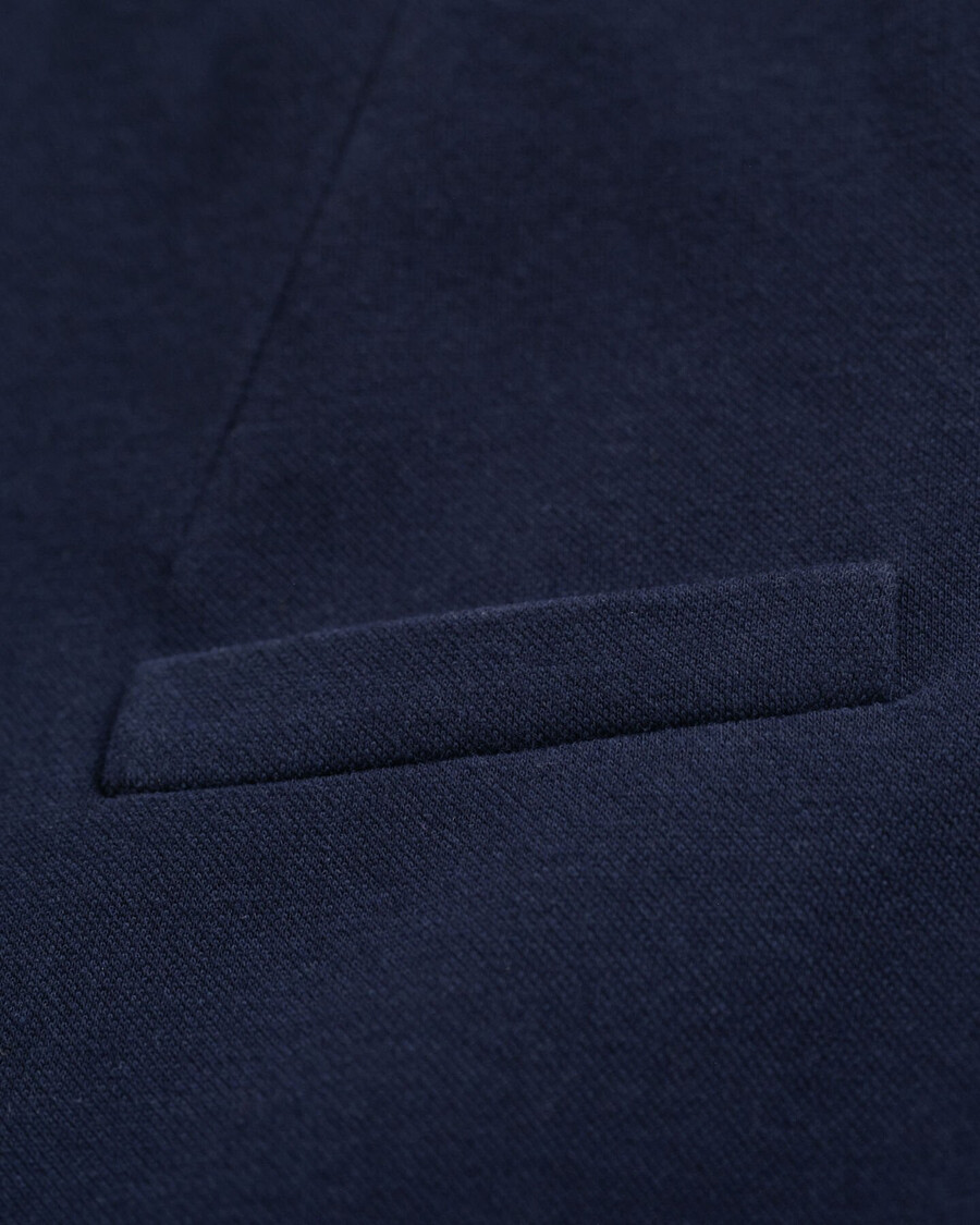 blazer de piqué de corte entallado - azul noche