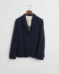 blazer de piqué de corte entallado - azul noche