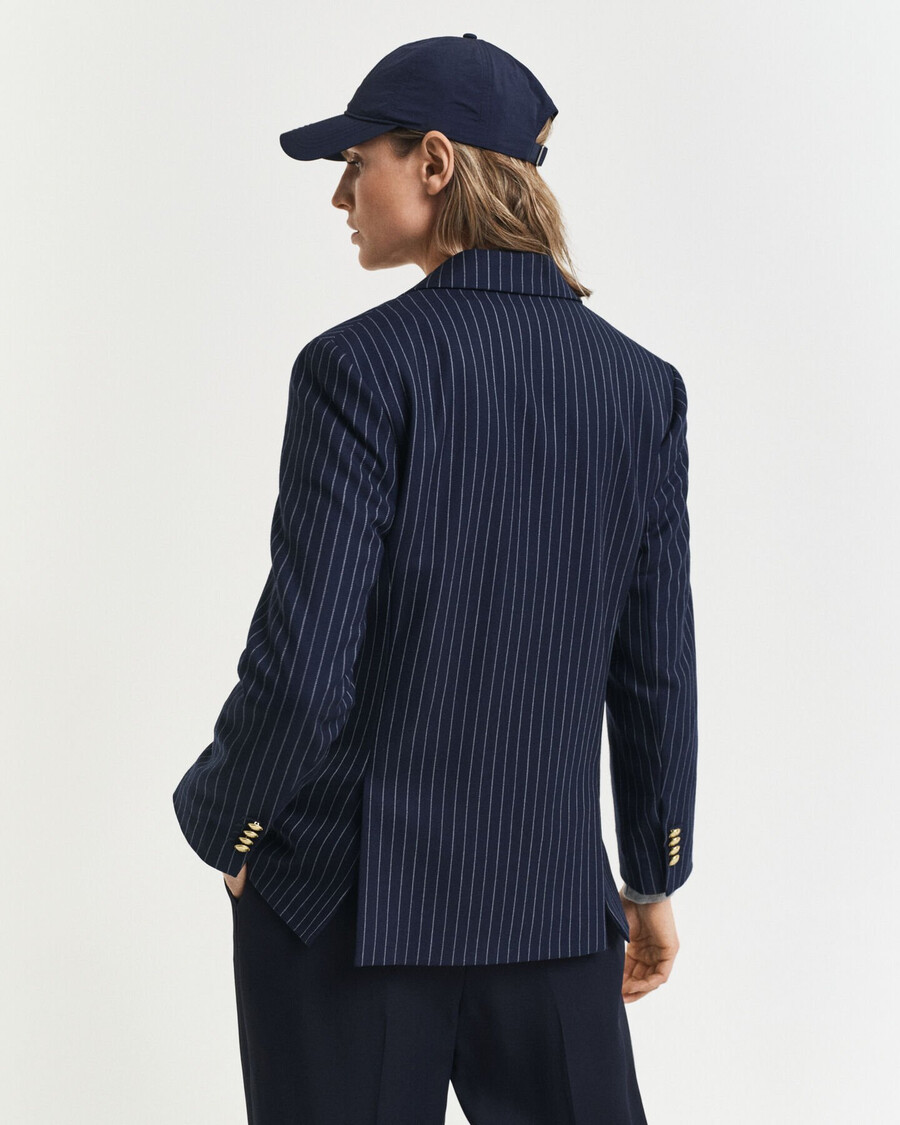 blazer club de rayas de corte regular - azul noche