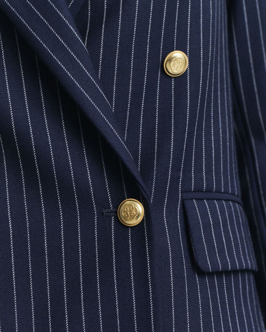 blazer club de rayas de corte regular - azul noche
