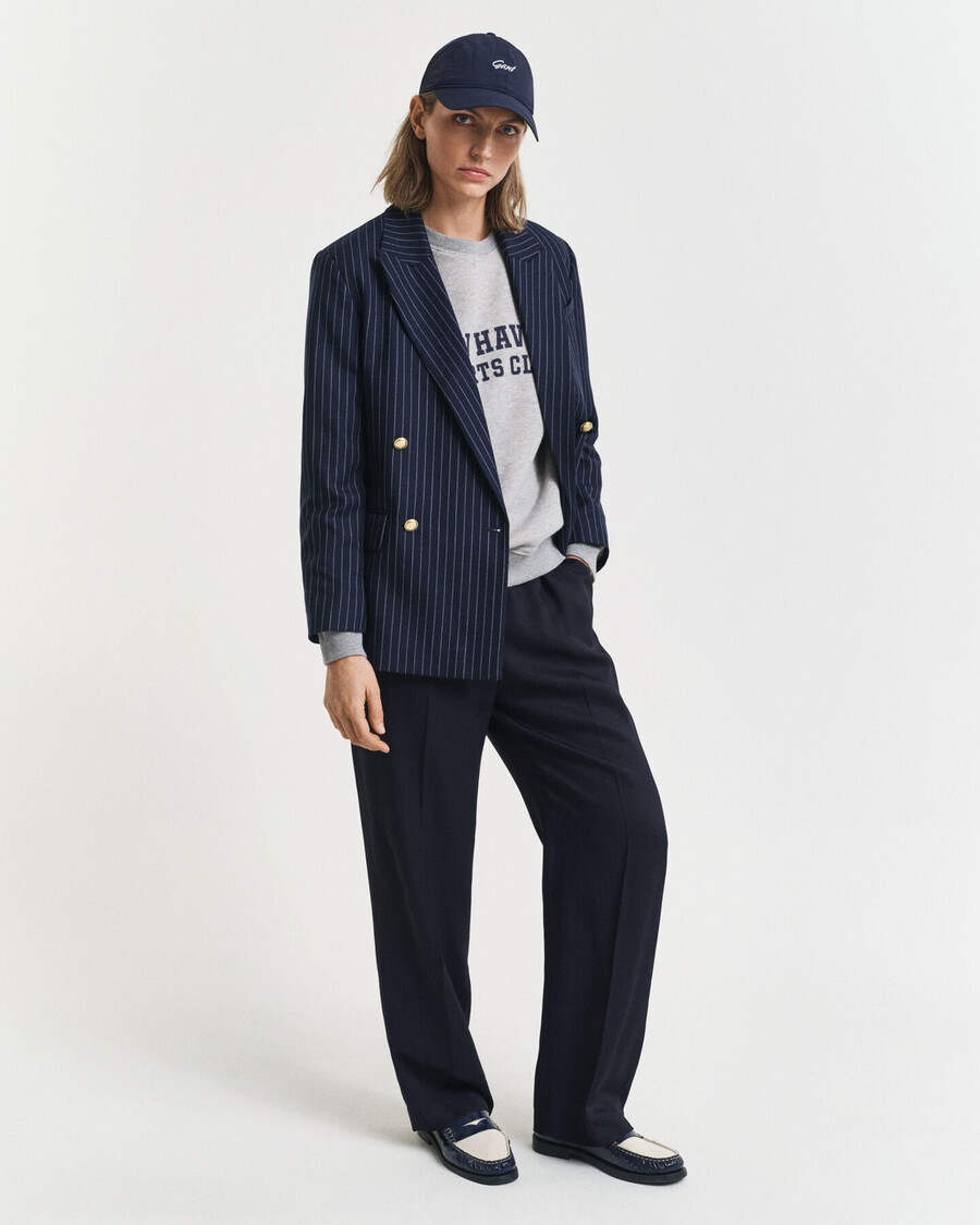 blazer club de rayas de corte regular - azul noche