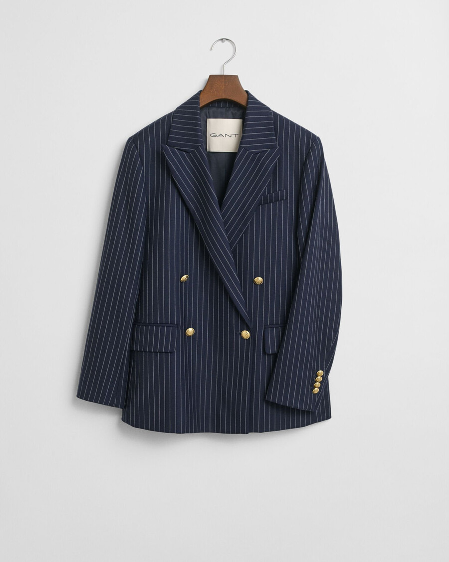 blazer club de rayas de corte regular - azul noche