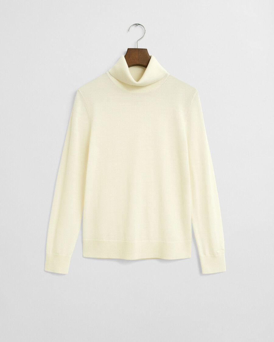 suéter de cuello alto de lana merino extrafina - crema