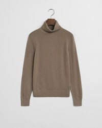 suéter de cuello alto de lana merino extrafina - beige topo