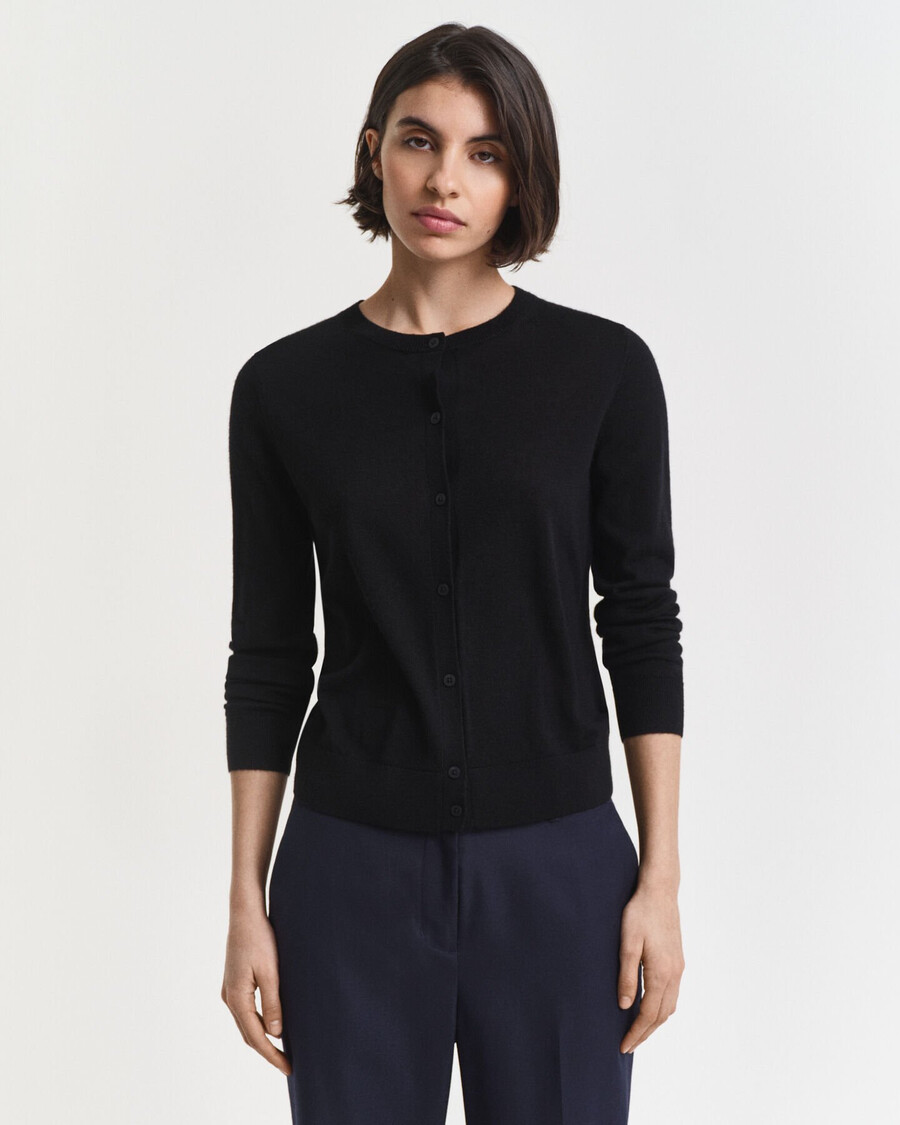 cárdigan de lana merino extrafina - negro