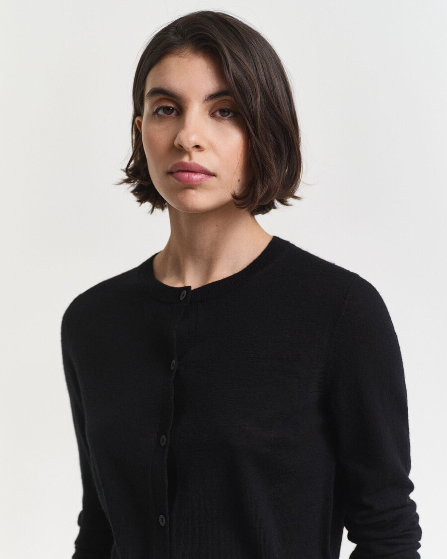 cárdigan de lana merino extrafina - negro