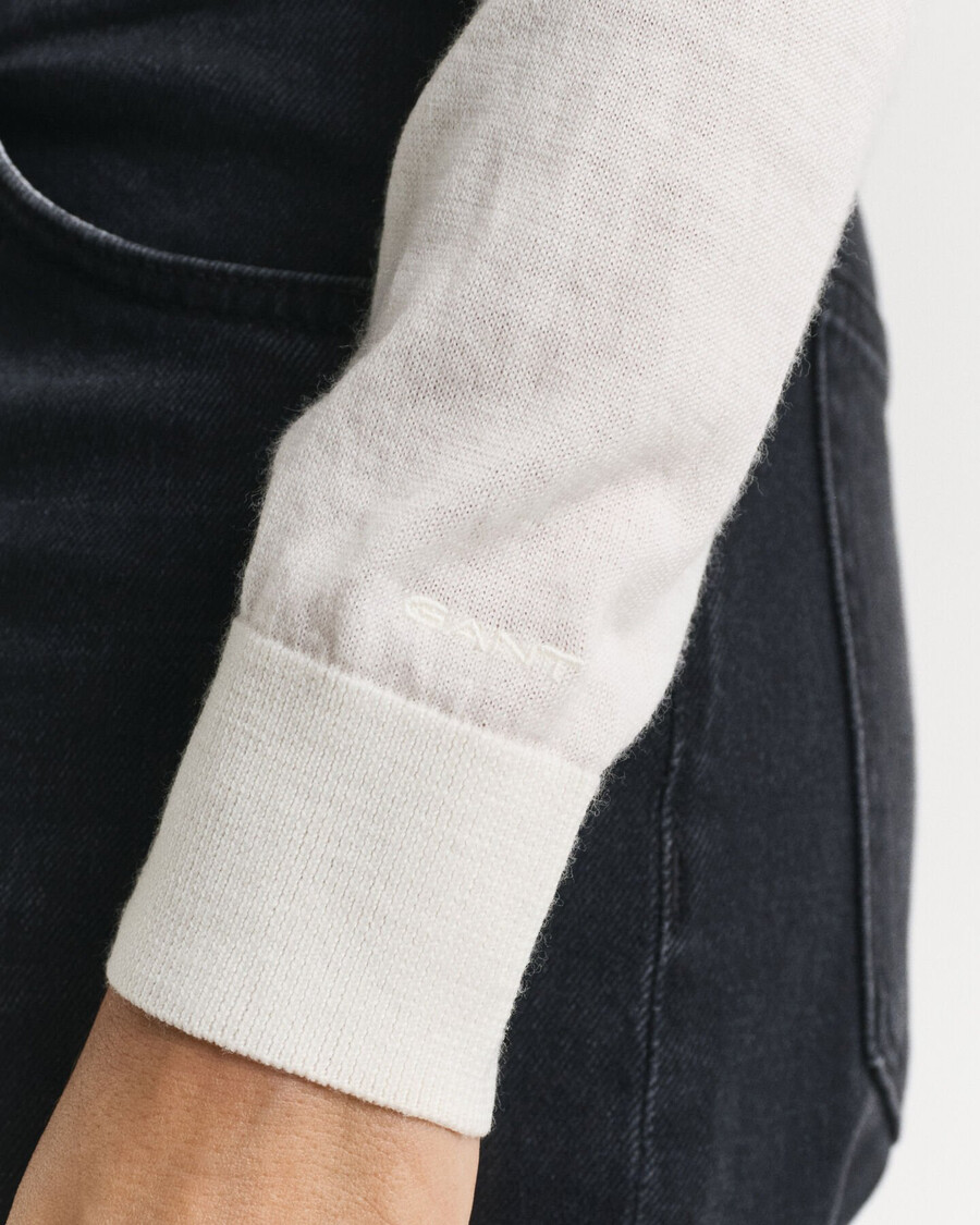 suéter de cuello en v de lana merino extrafina - crema