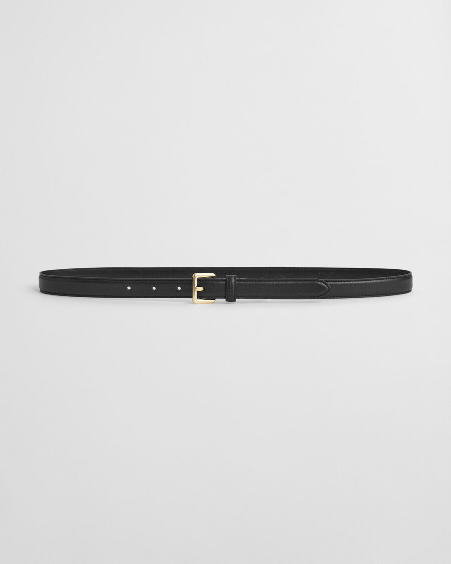 cinturón de cuero fino - negro